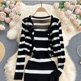 Genny Striped Dress Set - Label Frenesi Fashion